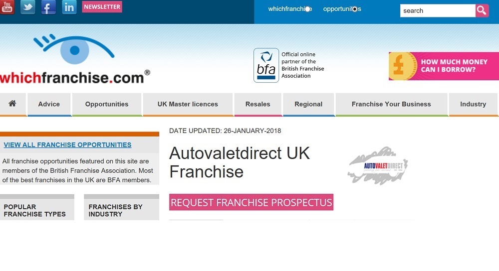 Autovaletdirect renew partnership with whichfranchise.com