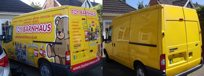 Vehicle graphics and sign writing removal in West Sussex